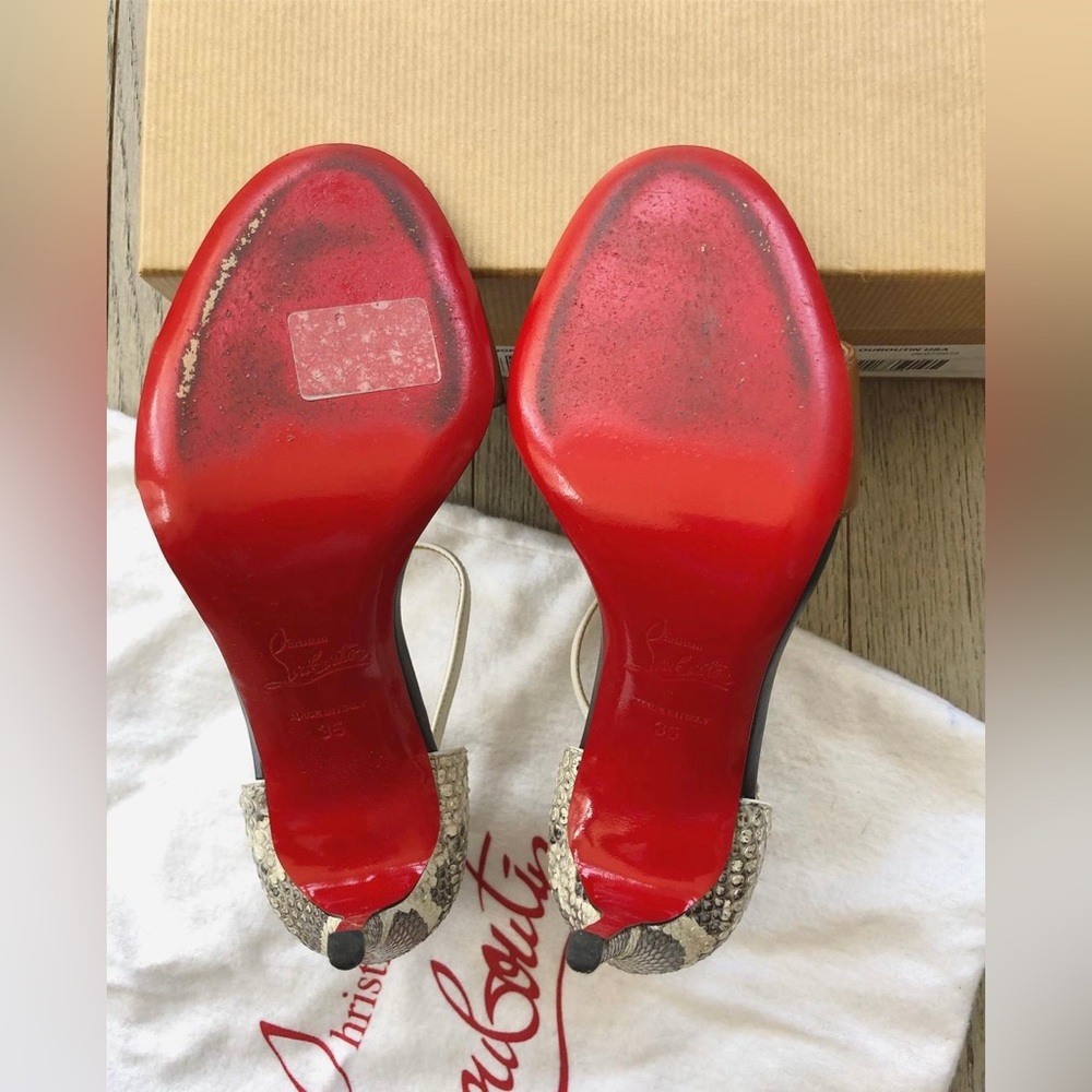 Christian Louboutin True Blue Python Sandals Size… - image 4
